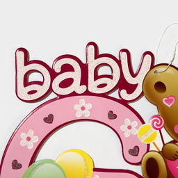 Украшение на гендер пати «Подвеска Baby Girl», 30×25 см, розовое