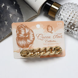 Цена за 2 шт. Заколка - автомат для волос «Жаклин», средние звенья, 8 см, золото