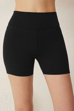 TRENDYOLMILLA Siyah Fitilli Reflektor Bask? Detayl? Orme Spor Sort/K?sa Tayt THMSS25TY00014  фото 5