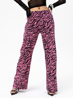 Брюки жен.арт.1135/1-1,черно-розовые