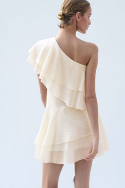 Vestido de un hombro con volantes - H&m фото 3