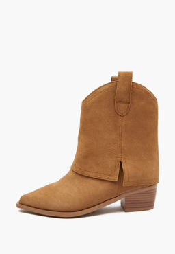 Рыжие велюровые женские казаки - Mascotte фото 2