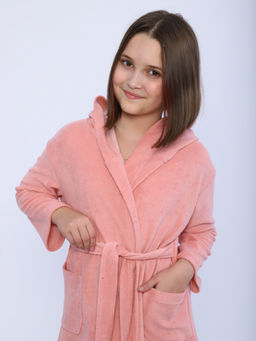 Халат подростковый из махры Нежность светло - розовый - Амадэль фото 17