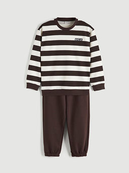 Bisiklet Yaka NYC Bask?l? Erkek ?ocuk Sweatshirt ve E?ofman Alt?