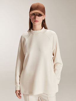 Dik Yaka Oversize Kad?n Sweatshirt Tunik