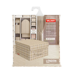 Короб стеллажный с крышкой, малый, 28*30*16 см, LONDON BEIGE, шт - Valiant фото 6