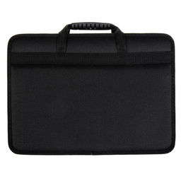 Папка с ручками текстильная, А4, 365×260×50 мм, 1С13 «Луга», каркасная, чёрная