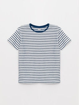 Rahat Kal?p Bisiklet Yaka ?izgili Erkek ?ocuk Ti??rt