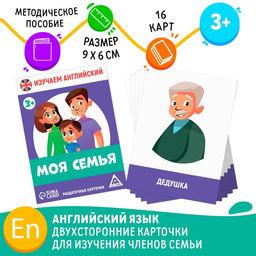 Цена за 2 шт. Раздаточные карточки «Изучаем английский. Моя семья», 3+