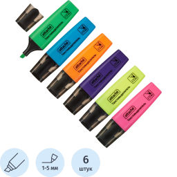 Набор текстовыделителей Attache Colored 1-5мм набор 6цв  фото 2