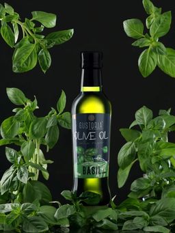 Масло оливковое "GUSTORIA" Extra Virgin с базиликом 250мл 1/12
