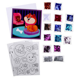 Набор для творчества: аппликация пайетками и раскраска - наклейки Улыбки - Школа талантов фото 2