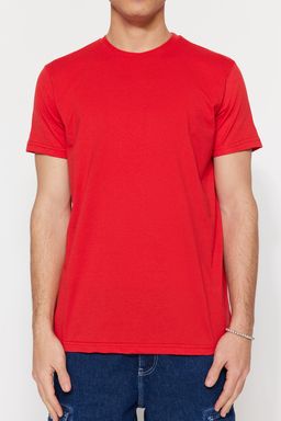 Футболка Trendyolmilla Basic красная обычного кроя
