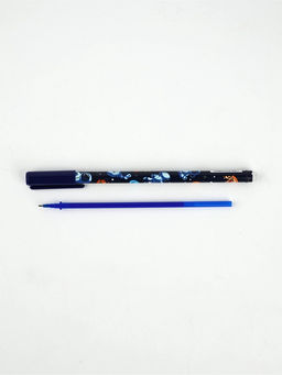 Цена за 10 шт. Ручка пластик пиши-стирай с колпачком "Космонавт", синяя паста, гелевая 0,5 мм