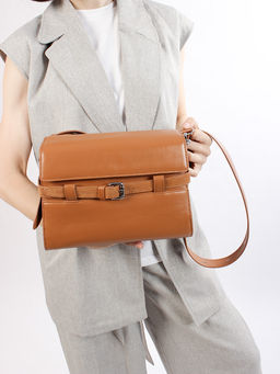 LACCOMA сумка Y2501-2-рыжий натуральная кожа