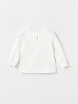 Bisiklet Yaka Kollu K?z Bebek Uzun Kollu K?z Bebek Bluz ve Salopet 2li Tak?m - Waikiki фото 3