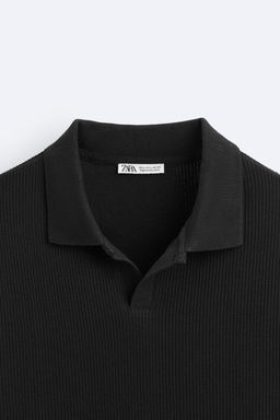 TEXTURED POLO SHIRT WITH RIBBED TRIMS - Zara фото 9
