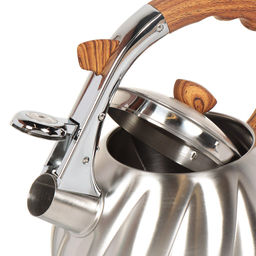 Чайник нерж. сталь, 3 л, со свистком, матовый, ручка бакелит. в цвет дерев/ , GS-04571/MSY-087 /DANIKS/  фото 3
