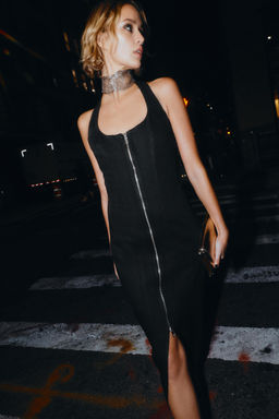 Z1975 COATED DENIM MIDI DRESS