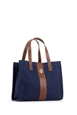 Женская темно-синяя сумка через плечо из плотной ткани - U.s. polo assn фото 4