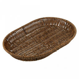 Корзина-сухарница плетеная "Кондитер" 33,5х22,5см h4см, полипропилен, кофейный, металлический каркас, форма "овальная" (Китай)