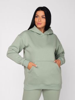 Толстовка женская футер начес 3-х нитка пенье "РОКСИ" шалфей С ДЕФЕКТОМ!