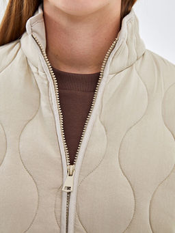 Dik Yaka Kapitone Oversize Kad?n ?i?me Mont