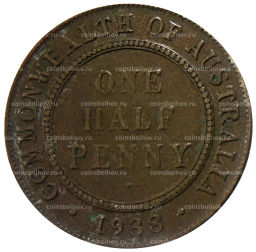 1/2 пенни 1938 года Австралия