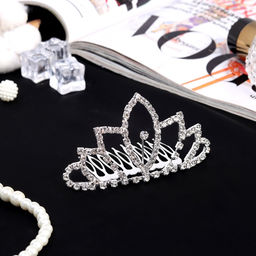 Диадема для волос «Медея», каприз, 8.5×5 см, серебро