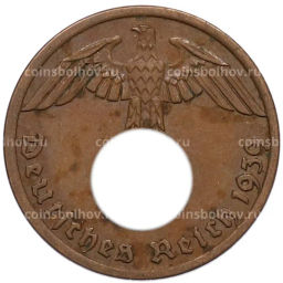 Монета 1 рейхспфенниг 1939 года A Германия