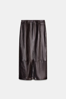 LEATHER EFFECT MIDI SKIRT - Zara фото 14