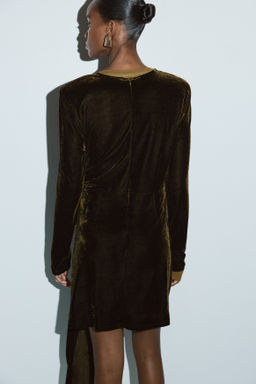 Vestido drapeado de velour - H&m фото 6