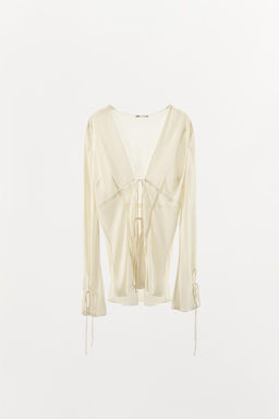 FRONT LACING SHIRT - Zara фото 6