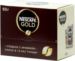 Nescafe. Gold 60 гр. карт.упаковка, 30 пак.