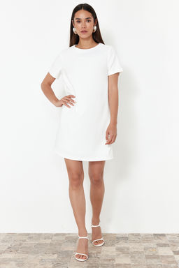 Ekru Mini Dokuma Elbise TWOSS24EL01027 - Trendyolmilla фото 2