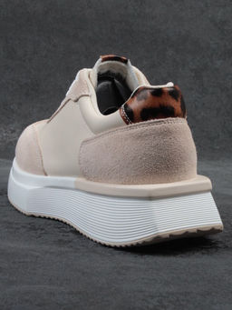 03-YG497-2 BEIGE Кроссовки женские (натуральная кожа)