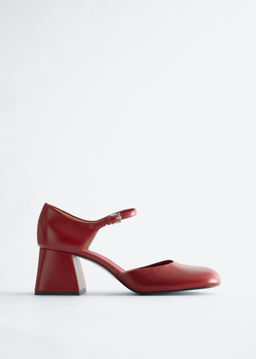 Zapatos de piel de tac?n ancho