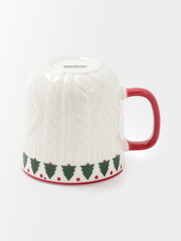 Кружка Доляна «Уютный новый год. Ёлка», 370 мл, фарфор, белая