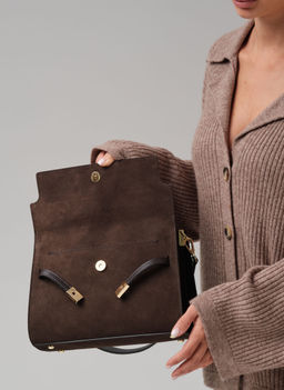 Замшевая сумка Rachel DBR 31361 черный каштан  фото 7