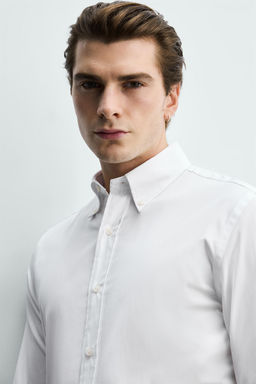 CAMISA REGULAR FIT ALGOD?N / Blanco - Zara фото 5
