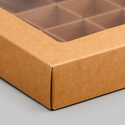 Коробка для 20 конфет, крафт, 17.7×22×3.5 см