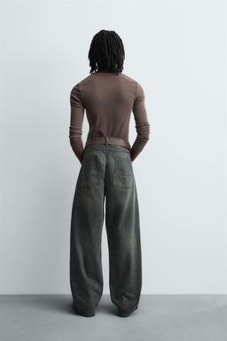 BAGGY FIT JEANS WITH TWISTED SEAM - Zara фото 3