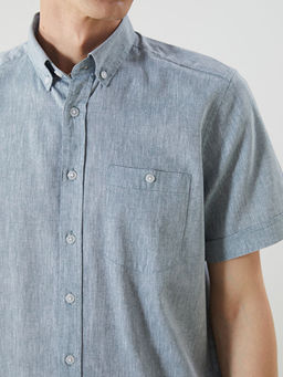 Regular Fit Keten Kar???ml? Erkek G?mlek