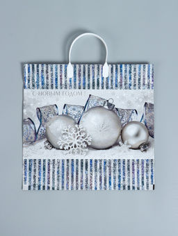 Цена за 10 шт. Пакет новогодний «Лёд», полиэтиленовый с пластиковой ручкой, 38×35 см