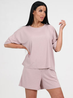 012 ЖЕНСКАЯ ПИЖАМА (шорты) (Пудра) - А-дина фото 3