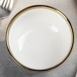 Миска керамическая Black style, 370 мл, d=11 см, цвет белый