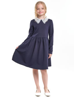 Платье школьное с белым воротником UD 6713 синий - Mini maxi фото 4