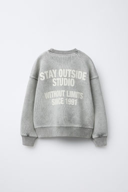 FADED-EFFECT SLOGAN SWEATSHIRT - Zara фото 2