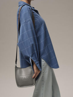 Сумка кожаная на плечо Azaro 30996 силвер