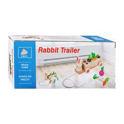 Каталка-сортер Зайчонок с тележкой в коробке - Щепочка фото 5